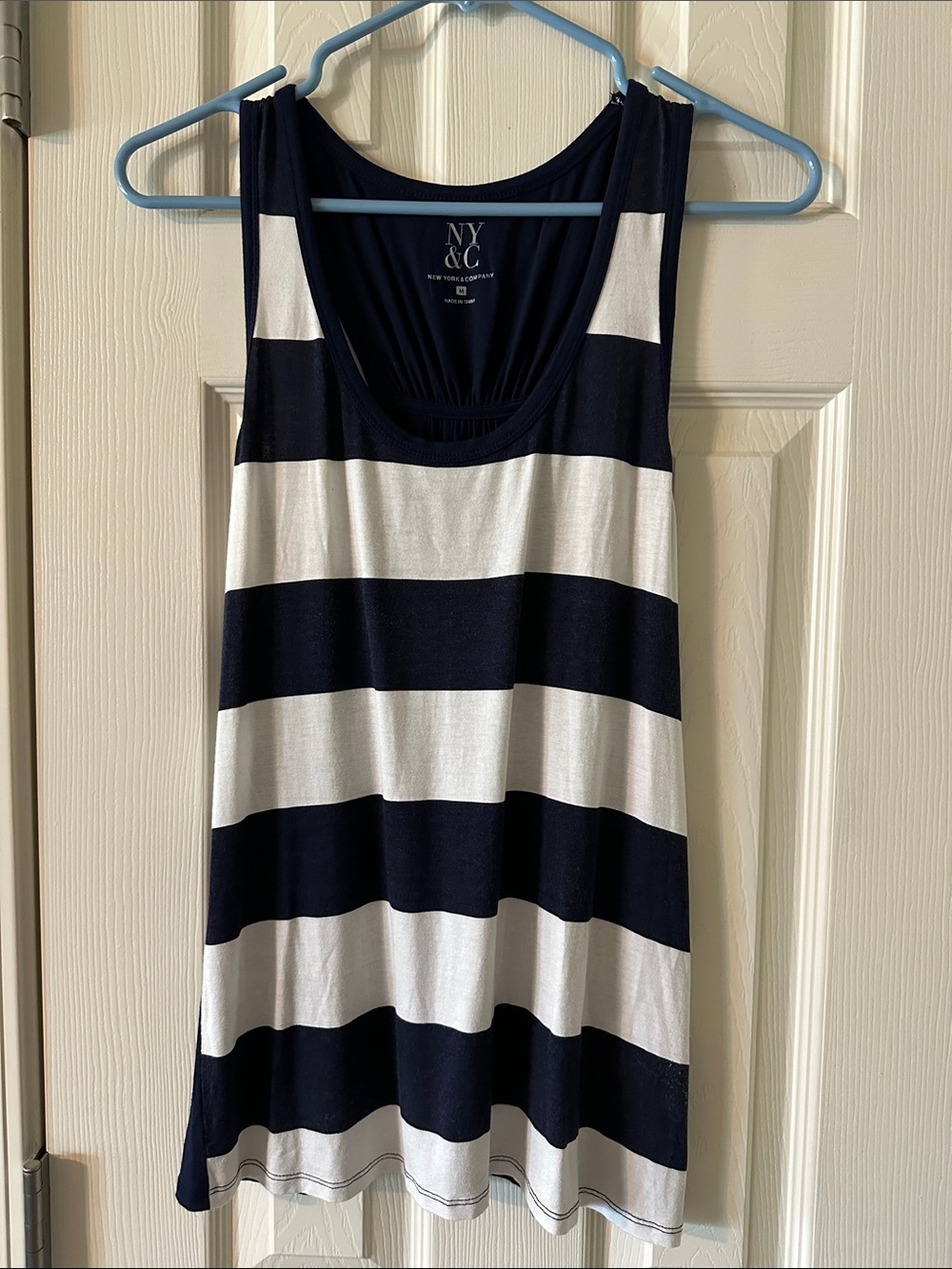 New York & Company Black Gathered-Waist Tank Top